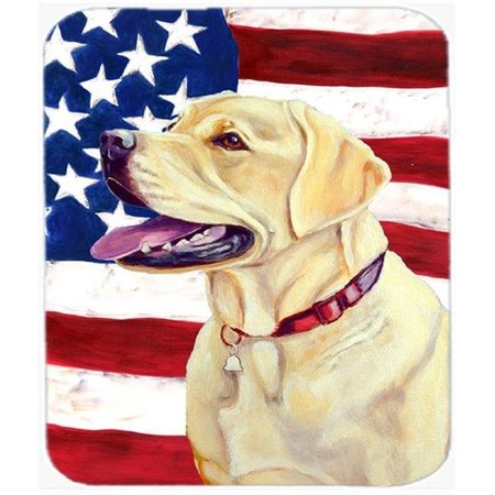 SKILLEDPOWER 9.5 x 8 in. USA American Flag with Labrador Mouse Pad; Hot Pad or Trivet SK232484